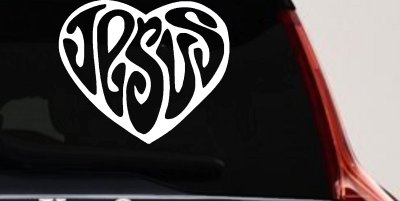 Jesus Heart Christian Car Truck Window Decal Sticker Vinyl