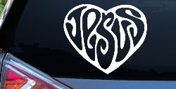Jesus Heart Christian Car or Truck Window Decal Sticker