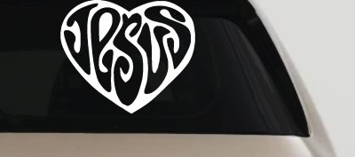 Jesus Heart Christian Car Truck Window Decal Sticker Vinyl