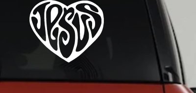 Jesus Heart Christian Car Truck Window Decal Sticker Vinyl