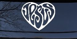 Jesus Heart Christian Car or Truck Window Decal Sticker