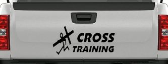 Cross Training Christian Car or Truck Window Decal Sticker (Black)