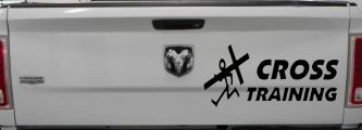 Cross Training Christian Decal Sticker Car Truck Window Faith (Black)