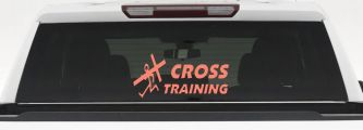 Cross Training Christian Car or Truck Window Decal Sticker (Coral)