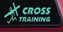 Cross Training Christian Car or Truck Window Decal Sticker (Mint)