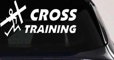 Cross Training Christian Decal Sticker Car Truck Window Faith