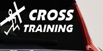 Cross Training Christian Decal Sticker Car Truck Window Faith