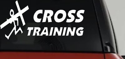 Cross Training Christian Decal Sticker Car Truck Window Faith