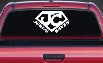 Jesus Saves Christian Car or Truck Window Decal Sticker