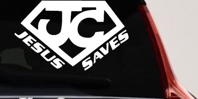 Jesus Saves Vinyl Decal | Christian Car & Truck Window Sticker