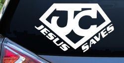 Jesus Saves Christian Car or Truck Window Decal Sticker