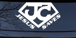 Jesus Saves Christian Car or Truck Window Decal Sticker