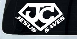 Jesus Saves Christian Car or Truck Window Decal Sticker