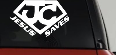 Jesus Saves Vinyl Decal | Christian Car & Truck Window Sticker
