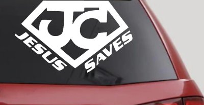 Jesus Saves Vinyl Decal | Christian Car & Truck Window Sticker