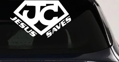 Jesus Saves Vinyl Decal | Christian Car & Truck Window Sticker
