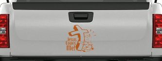 Jesus Loves Me Girl Christian Car or Truck Window Decal Sticker (Nut Brown)