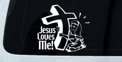 Jesus Loves Me Girl Christian Car or Truck Window Decal Sticker