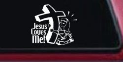 Jesus Loves Me Girl Christian Car or Truck Window Decal Sticker