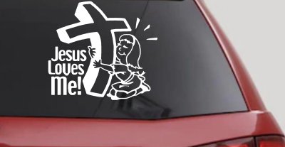 Jesus Loves Me Girl Christian Car Truck Window Decal Sticker