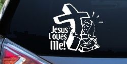 Jesus Loves Me Girl Christian Car or Truck Window Decal Sticker