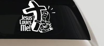 Jesus Loves Me Girl Christian Car Truck Window Decal Sticker