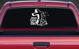 Jesus Loves Me Girl Christian Car or Truck Window Decal Sticker