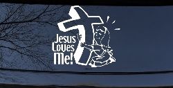 Jesus Loves Me Girl Christian Car or Truck Window Decal Sticker