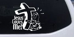 Jesus Loves Me Girl Christian Car or Truck Window Decal Sticker