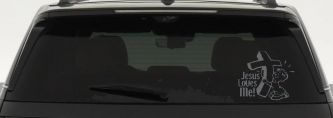 Jesus Loves Me Boy Christian Car or Truck Window Decal Sticker (Silver)