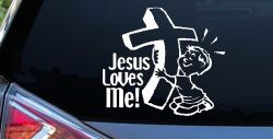 Jesus Loves Me Boy Christian Car or Truck Window Decal Sticker