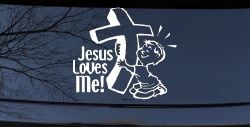 Jesus Loves Me Boy Christian Car or Truck Window Decal Sticker