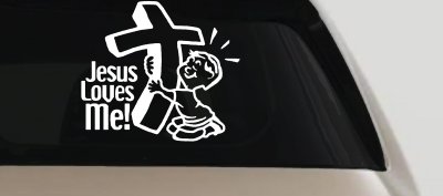 Jesus Loves Me Boy Decal Christian Car Truck Window Vinyl Sticker