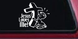 Jesus Loves Me Boy Christian Car or Truck Window Decal Sticker