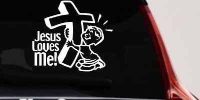 Jesus Loves Me Boy Decal Christian Car Truck Window Vinyl Sticker