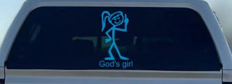 God's Girl Christian Car or Truck Window Decal Sticker (Blue)