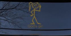 Gods Girl Christian Car Truck Window Vinyl Decal Sticker (Gold)