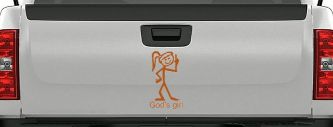 God's Girl Christian Car or Truck Window Decal Sticker (Nut Brown)