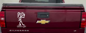 God's Girl Christian Car or Truck Window Decal Sticker (White)