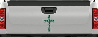 Amazing Grace Cross Christian Car or Truck Window Decal Sticker (Dark Green)