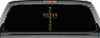 Amazing Grace Cross Christian Car or Truck Window Decal Sticker (Gold)
