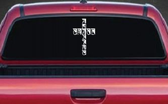 Amazing Grace Cross Christian Car or Truck Window Decal Sticker