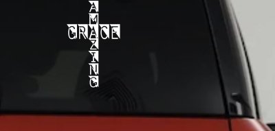 Amazing Grace Cross Christian Car Truck Window Vinyl Decal Sticker