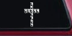 Amazing Grace Cross Christian Car or Truck Window Decal Sticker