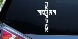 Amazing Grace Cross Christian Car or Truck Window Decal Sticker