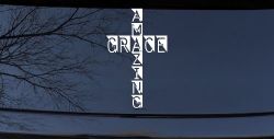 Amazing Grace Cross Christian Car or Truck Window Decal Sticker
