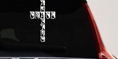 Amazing Grace Cross Christian Car Truck Window Vinyl Decal Sticker