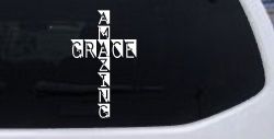 Amazing Grace Cross Christian Car or Truck Window Decal Sticker