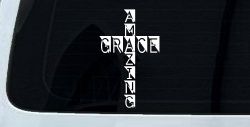 Amazing Grace Cross Christian Car or Truck Window Decal Sticker