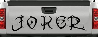 Tribal Joker Biker Car or Truck Window Decal Sticker (Black)